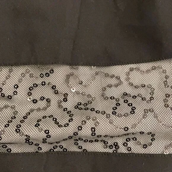 Cynthia Rowley Black Sequin Striped Cocktail Dress Womens Size 4 Sleeveless LBD - Picture 12 of 13